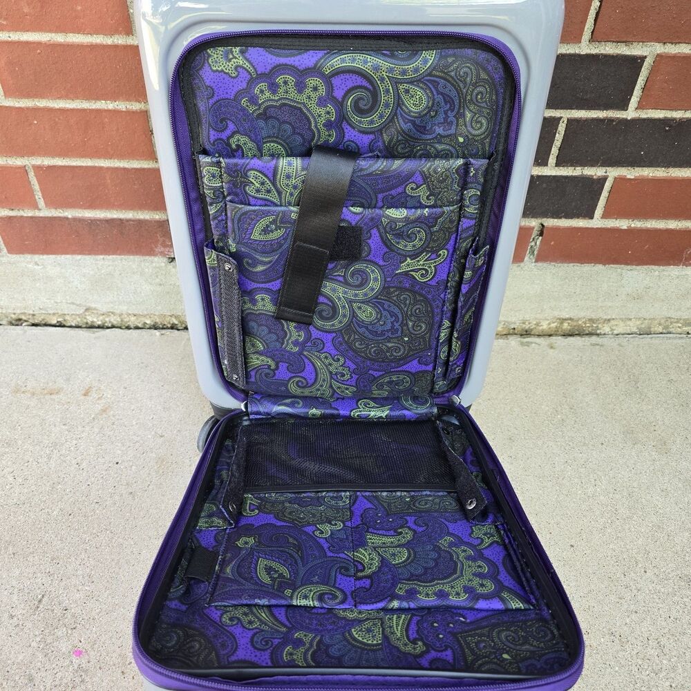 Robert Graham Carry On 20" Spinner Suitcase Gray Purple Pre-owned - Picture 4 of 9